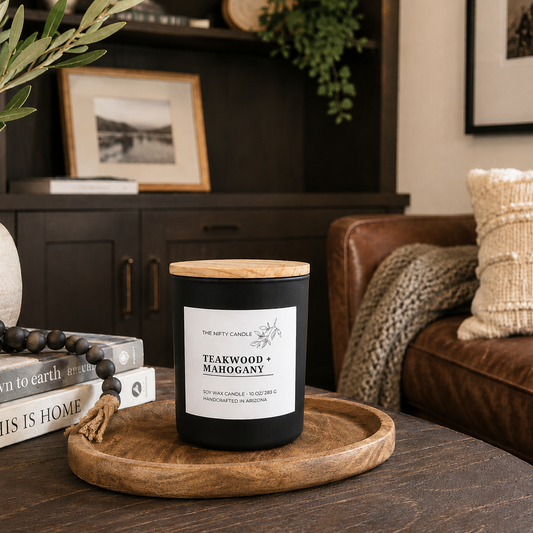 Teakwood + Mahogany Soy Candle
