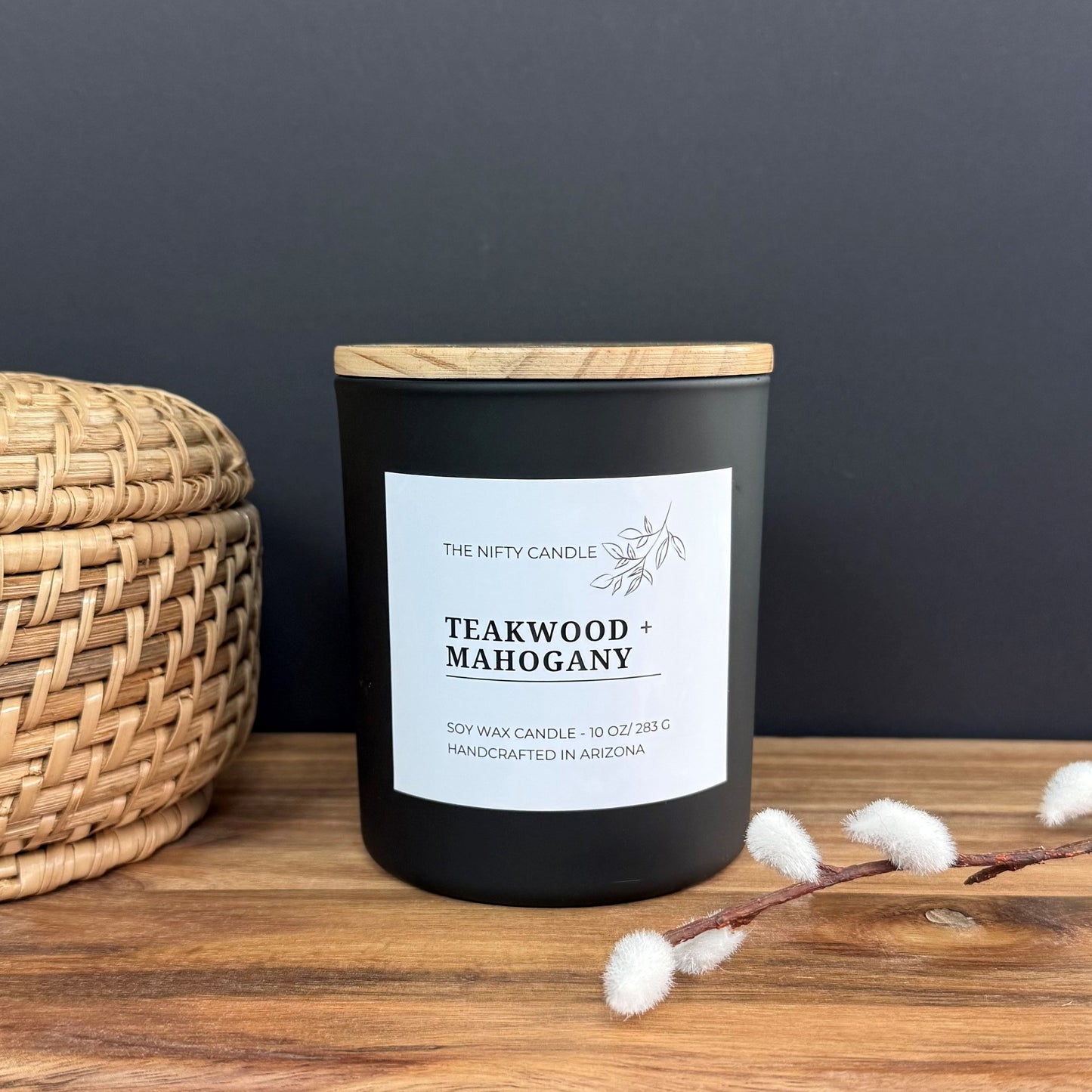 Teakwood + Mahogany Soy Candle