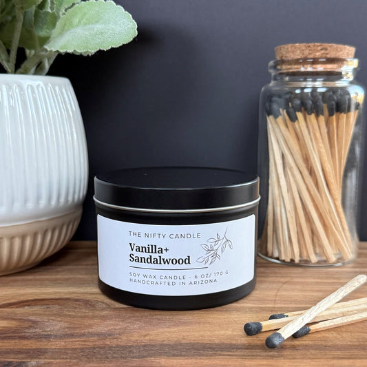 Vanilla + Sandalwood - 6 oz Candle