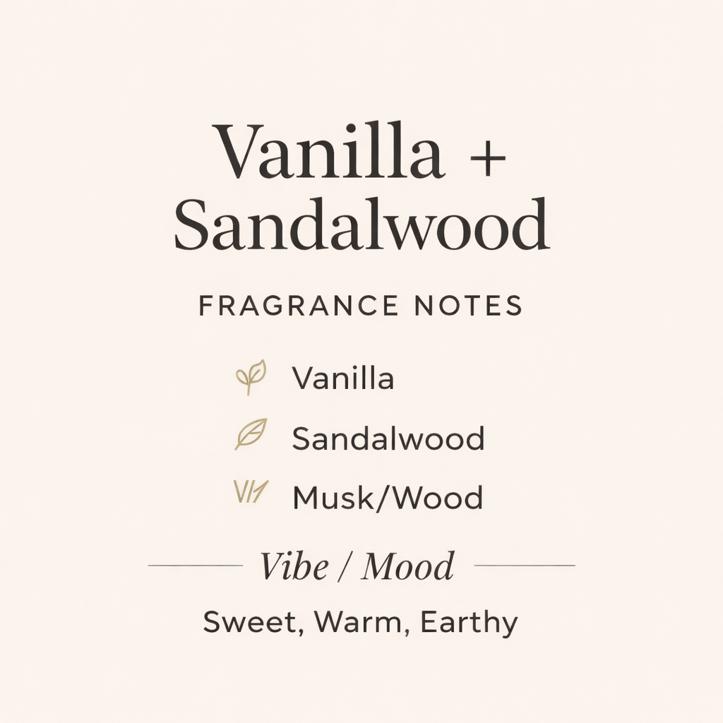 Vanilla + Sandalwood - 6 oz Candle